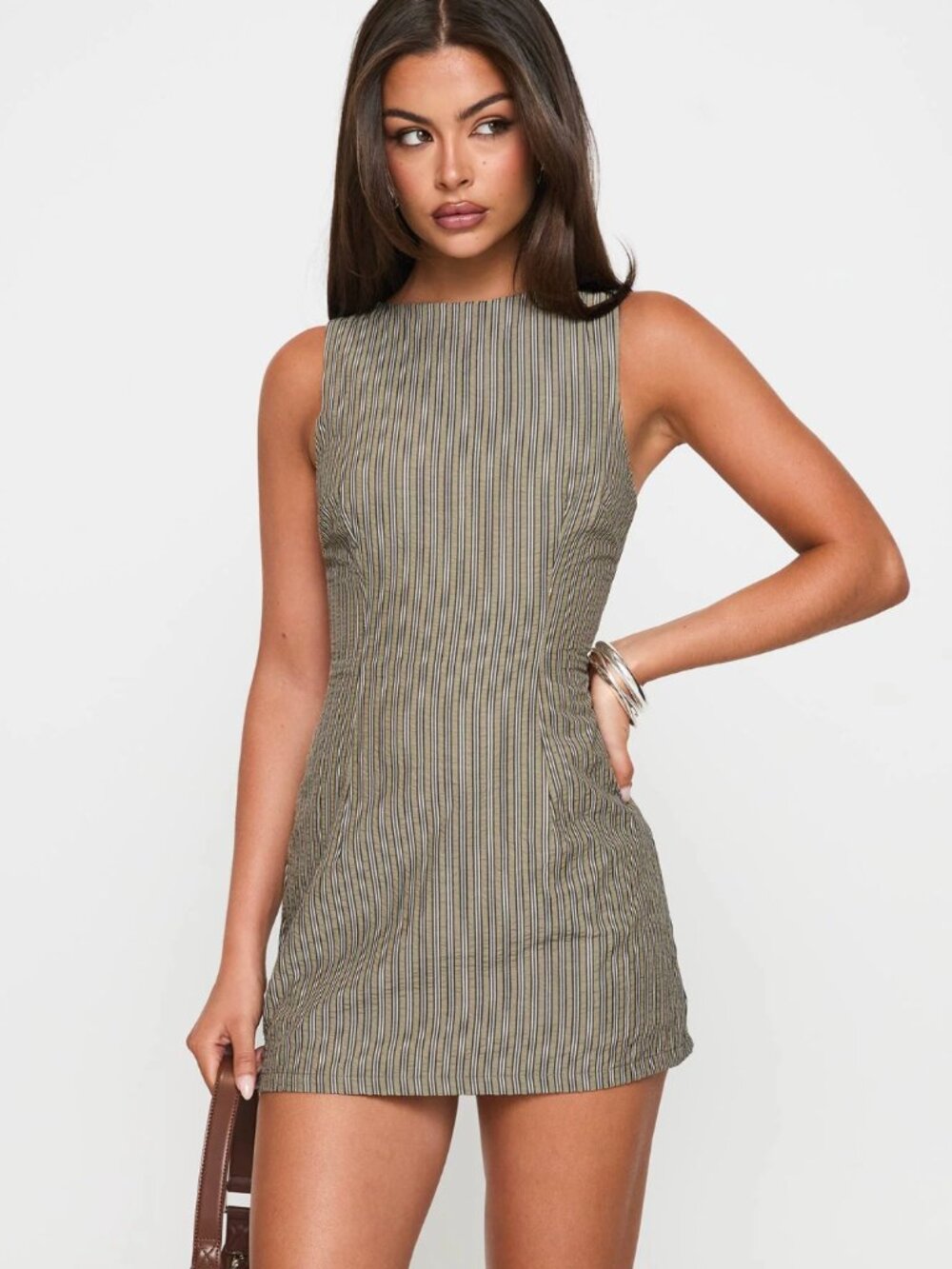 Princess Polly Yumiko Romper Green Stripe - Size US 4